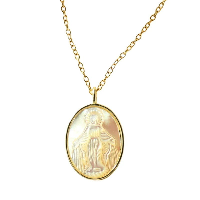 Collier Vierge Marie Nacre