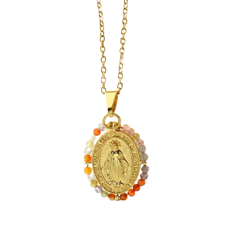Collier Vierge Marie Perle