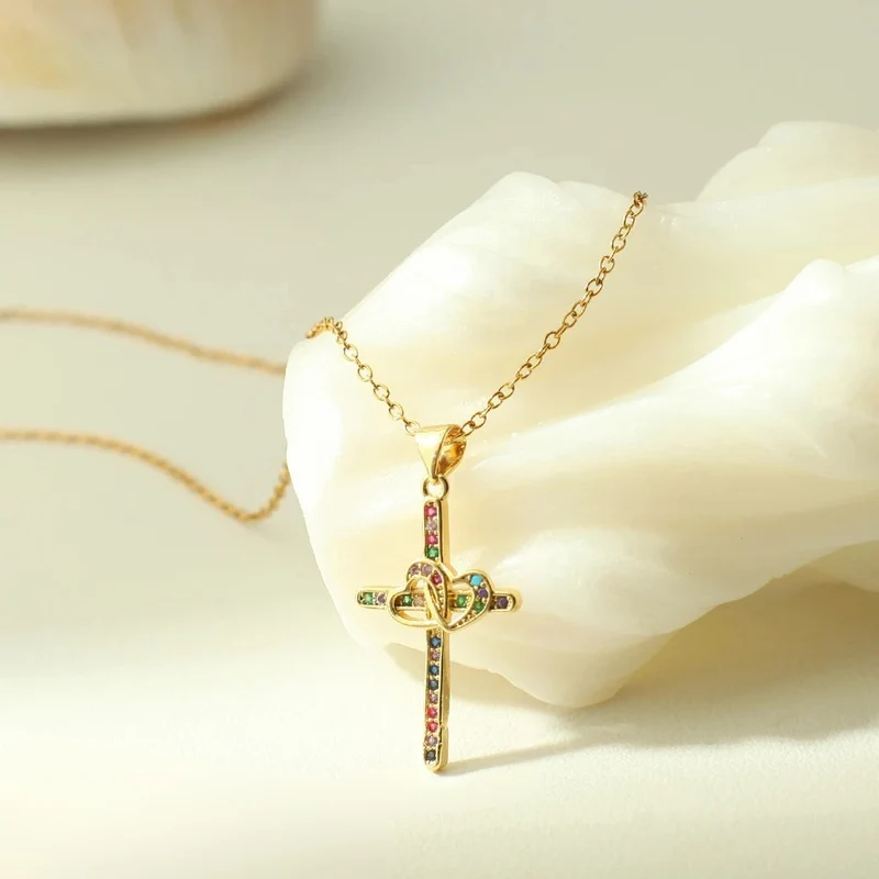 Collier Croix Cœur
