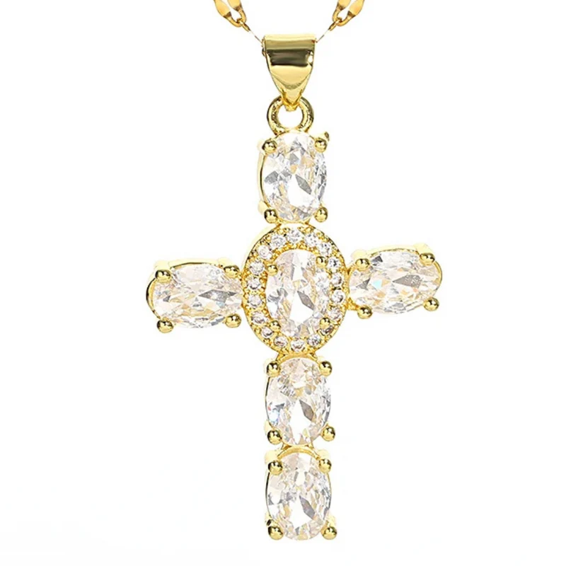 Collier Pendentif Croix Blanche