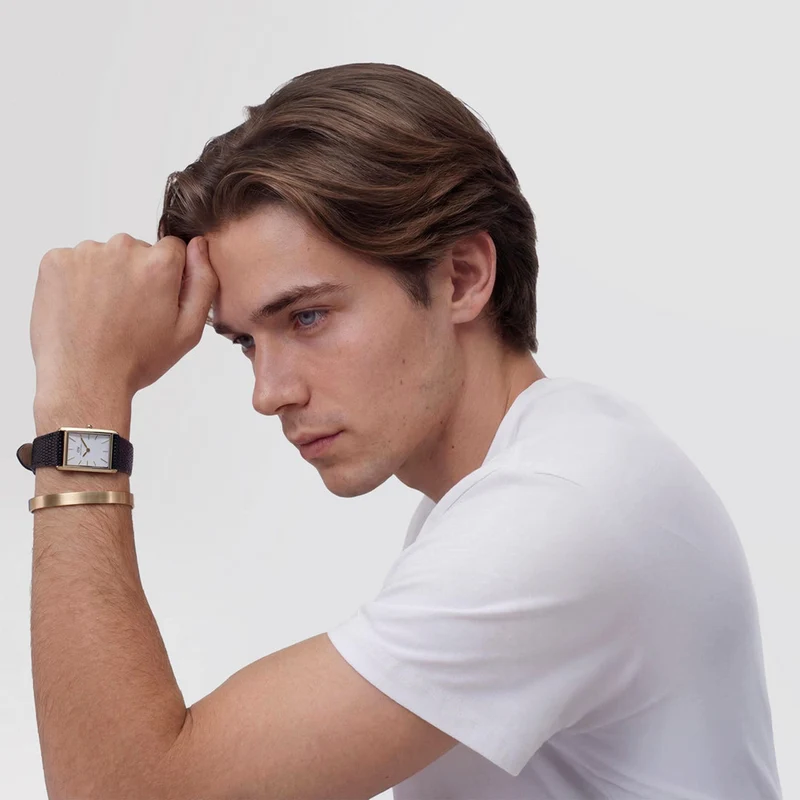 Daniel Wellington Bound Black Lizard Blanc Guilloché Montre Unisexe DW00100899