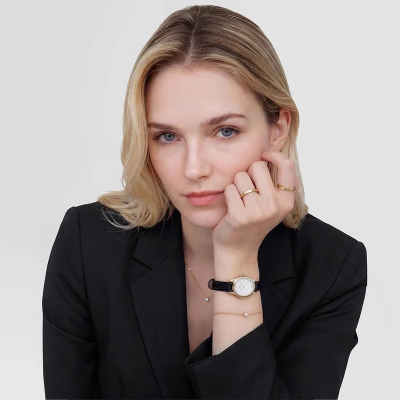 Daniel Wellington Ophelia Mini Black Lizard Doré Montre Femme DW00100890
