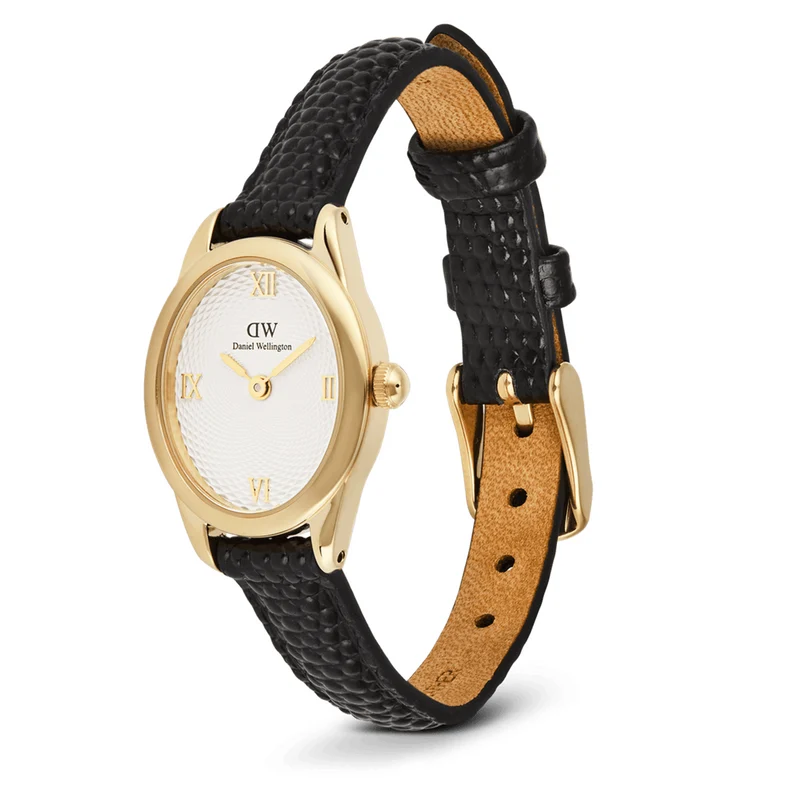 Daniel Wellington Ophelia Mini Black Lizard Doré Montre Femme DW00100890