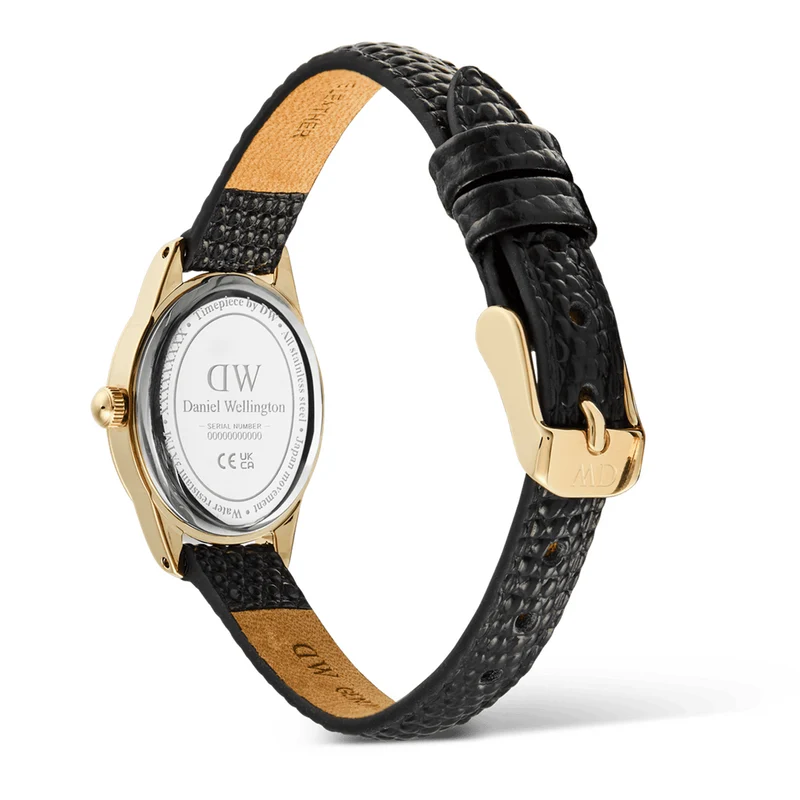 Daniel Wellington Ophelia Mini Black Lizard Doré Montre Femme DW00100890
