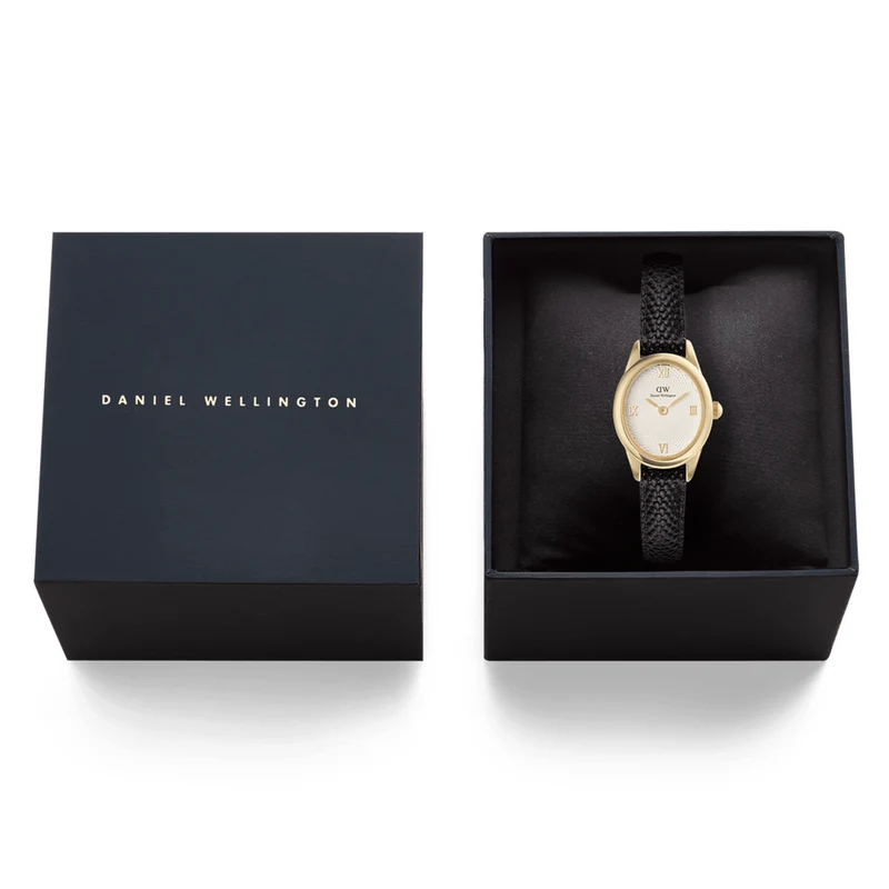 Daniel Wellington Ophelia Mini Black Lizard Doré Montre Femme DW00100890
