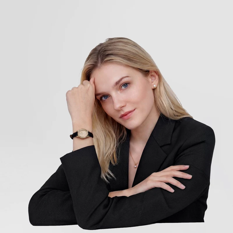 Daniel Wellington Ophelia Mini Black Lizard Unitone Doré Montre DW00100897
