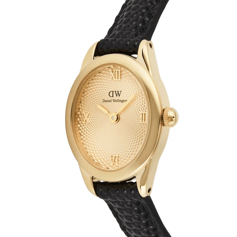 Daniel Wellington Ophelia Mini Black Lizard Unitone Doré Montre DW00100897