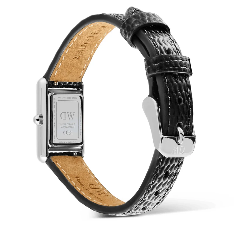 Daniel Wellington Bound Mini Black Lizard Argent Montre Femme DW00100901