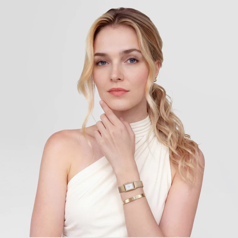 Daniel Wellington Bound Mini Evergold Blanc Montre Femme DW00100928