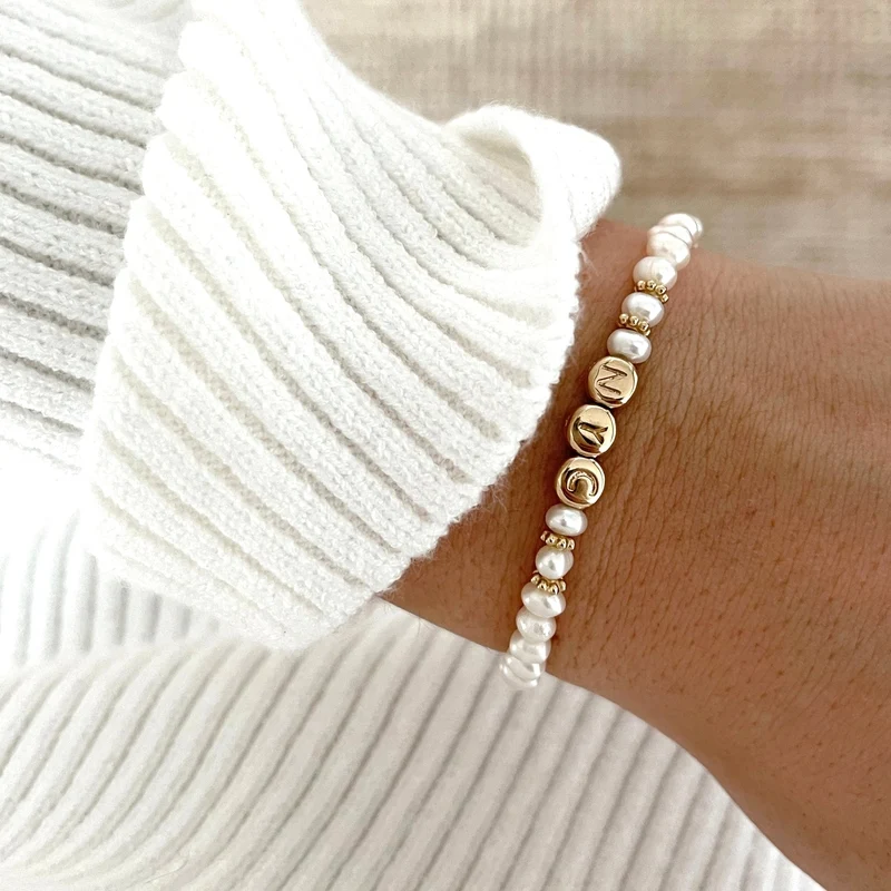 Bracelet "Galia" Perles plaqué or