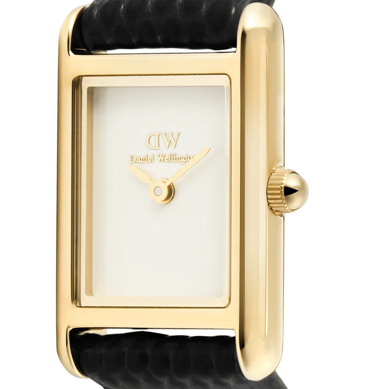 Daniel Wellington Bound Mini Black Lizard Doré Montre Femme DW00100903