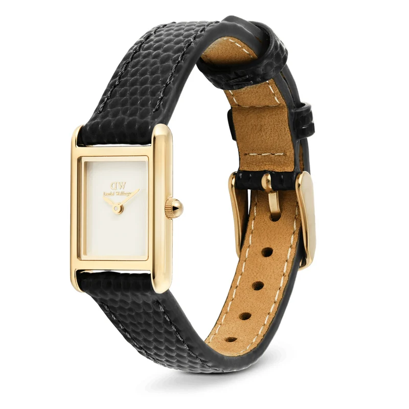 Daniel Wellington Bound Mini Black Lizard Doré Montre Femme DW00100903