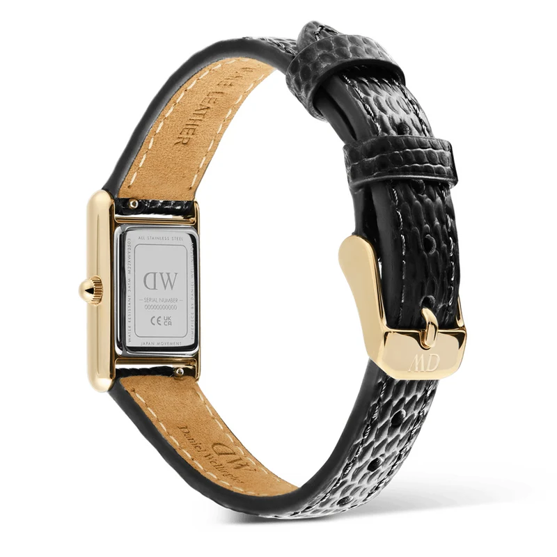 Daniel Wellington Bound Mini Black Lizard Doré Montre Femme DW00100903