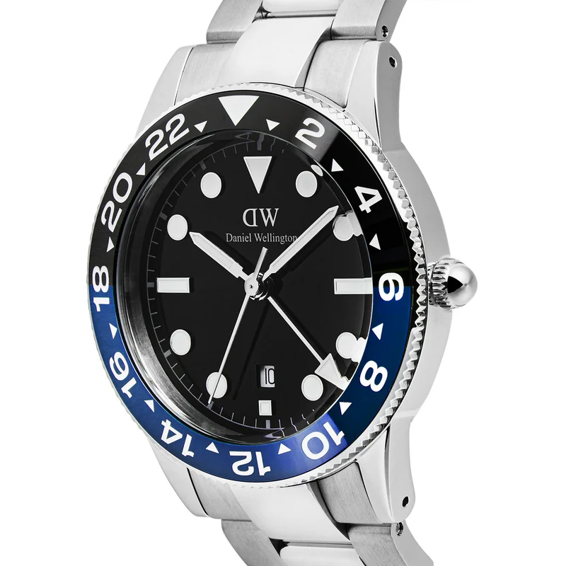 Daniel Wellington Iconic Link Lunette Céramique Noire et Bleue Montre Homme DW00100921