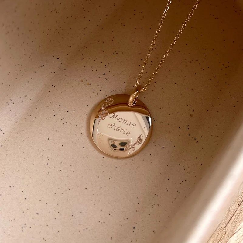 Collier "Mamie chérie" plaqué or