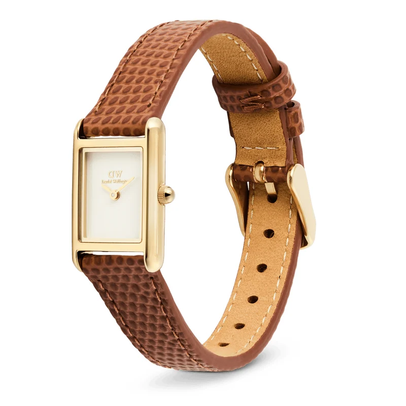 Daniel Wellington Bound Mini Marron Clair Lizard Montre Femme DW00100905