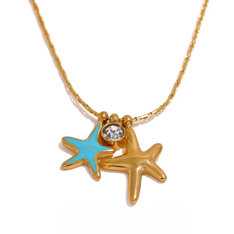 Collier Double Étoile de Mer