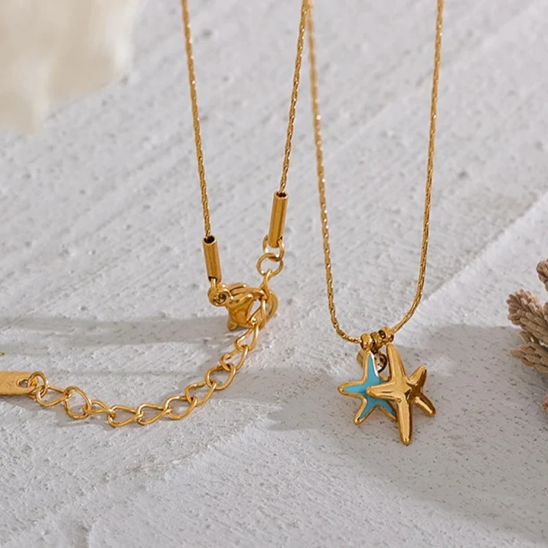 Collier Double Étoile de Mer