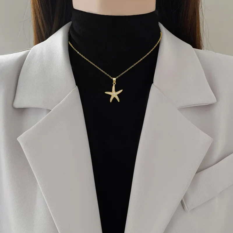 Collier Étoile de Mer Zircon