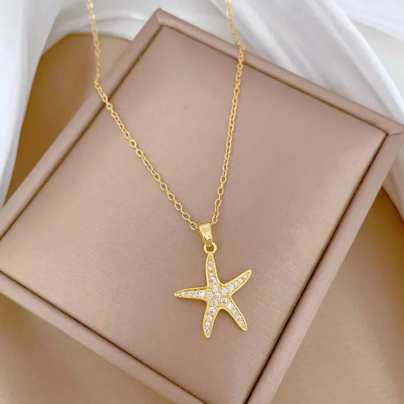 Collier Étoile de Mer Zircon