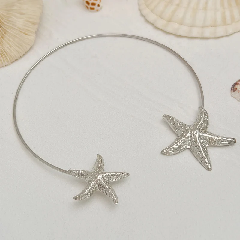 Collier Rigide Double Étoile de Mer