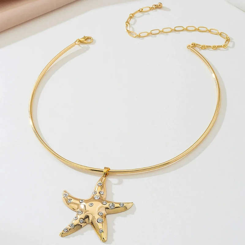 Collier Rigide Étoile de Mer Strass