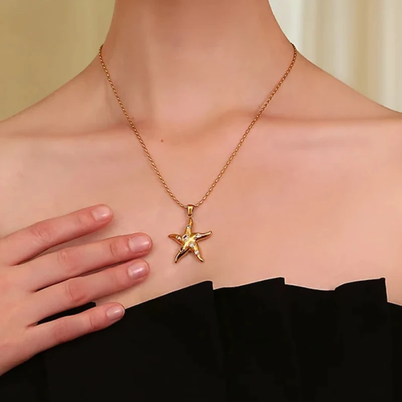 Collier Étoile de Mer Cristaux