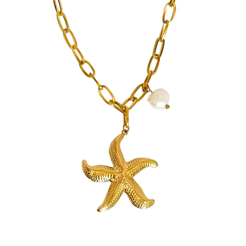 Collier Étoile de Mer Perle Eau Douce