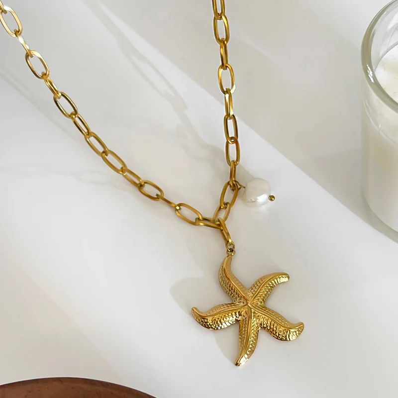Collier Étoile de Mer Perle Eau Douce