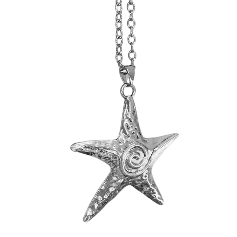 Collier Étoile de Mer Spirale Argent