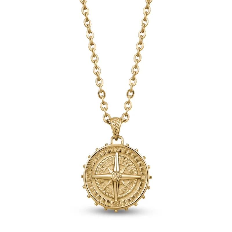 Pendentif boussole en or