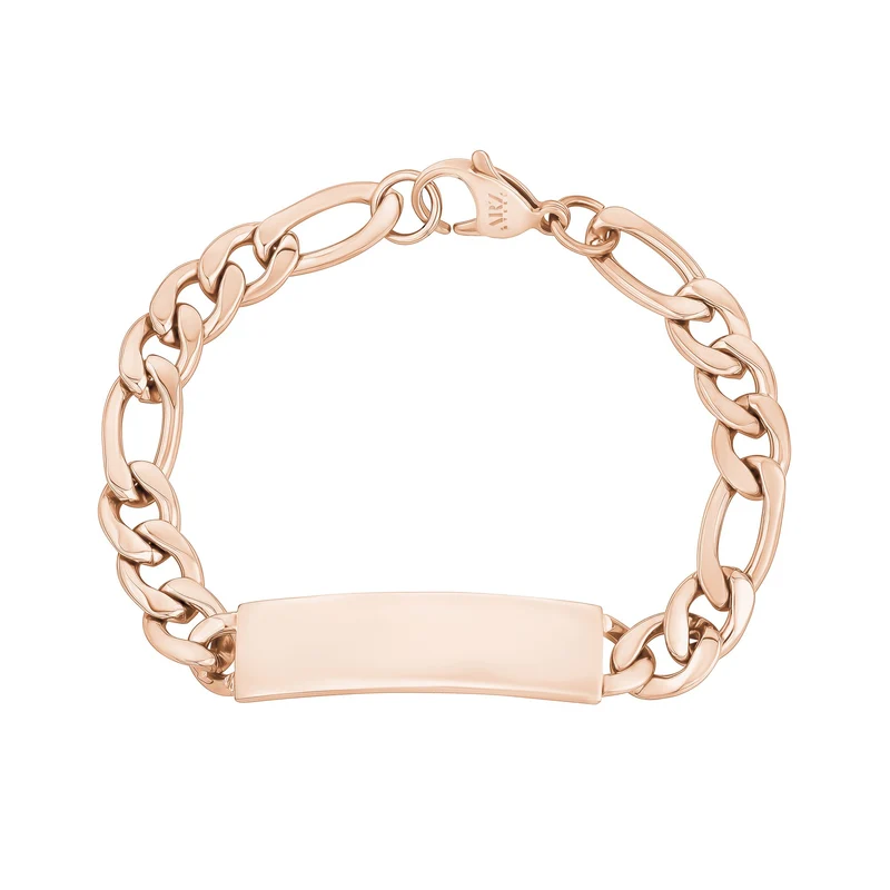 Bracelet d'identification à maillons Figaro 9 mm