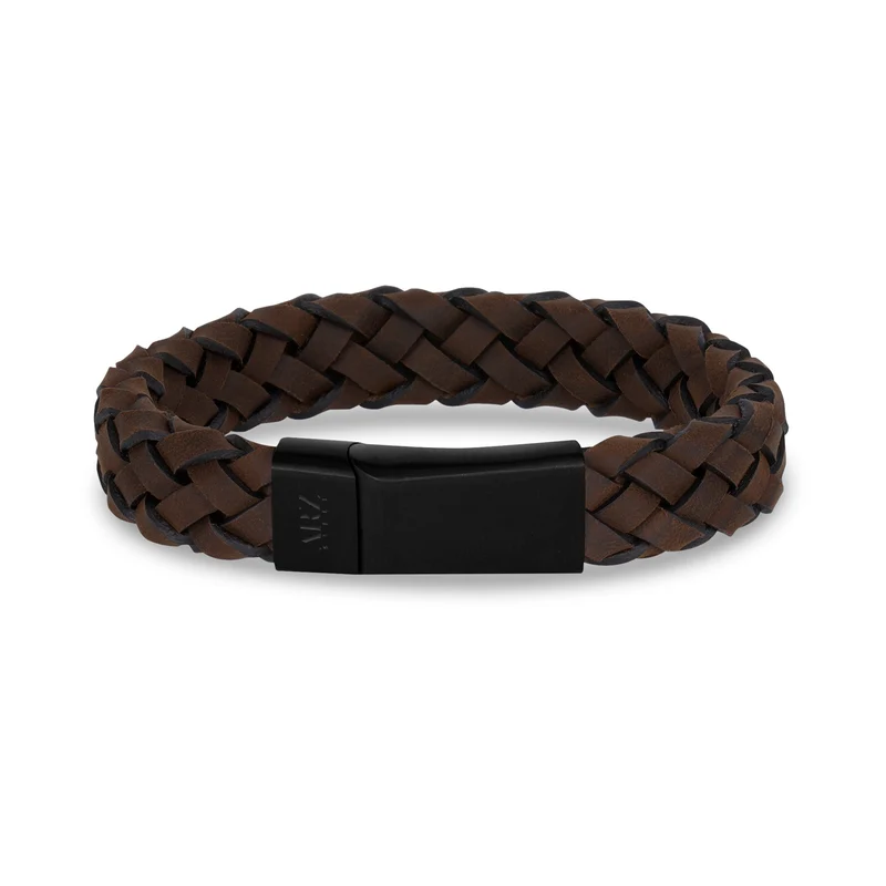 Bracelet en cuir brun de 12 mm