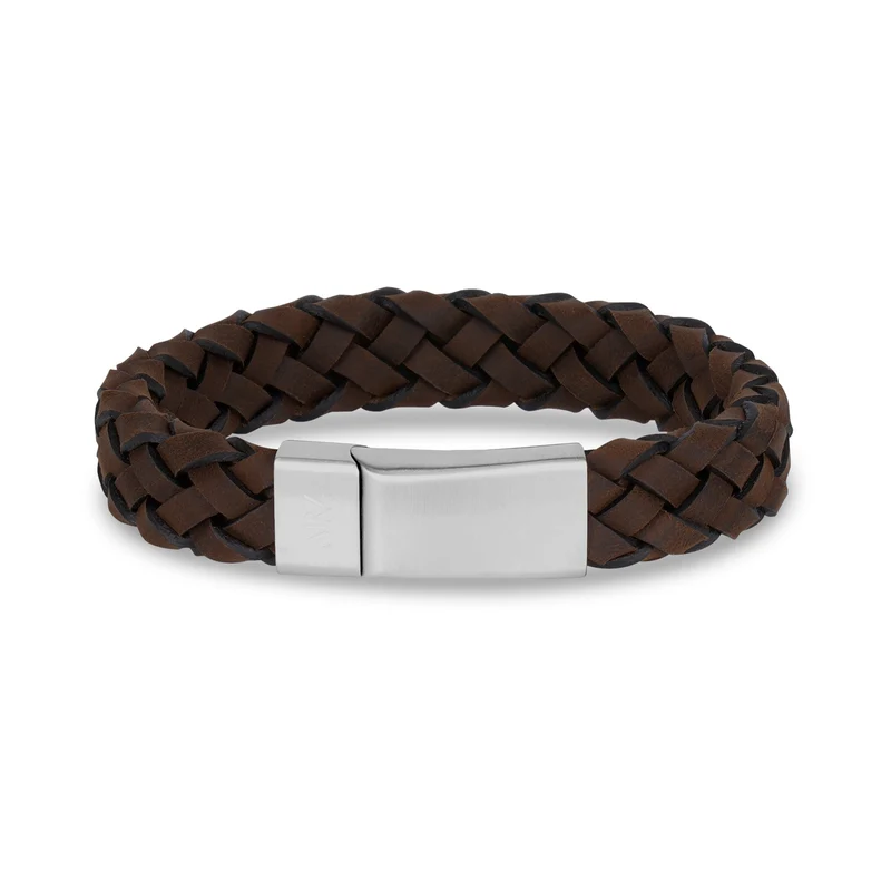 Bracelet en cuir brun de 12 mm