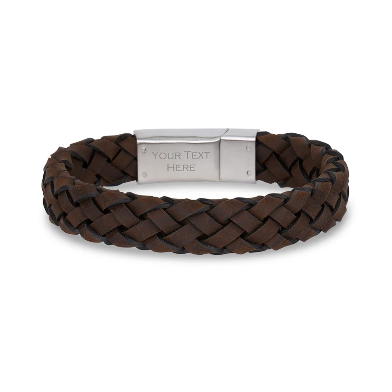 Bracelet en cuir brun de 12 mm