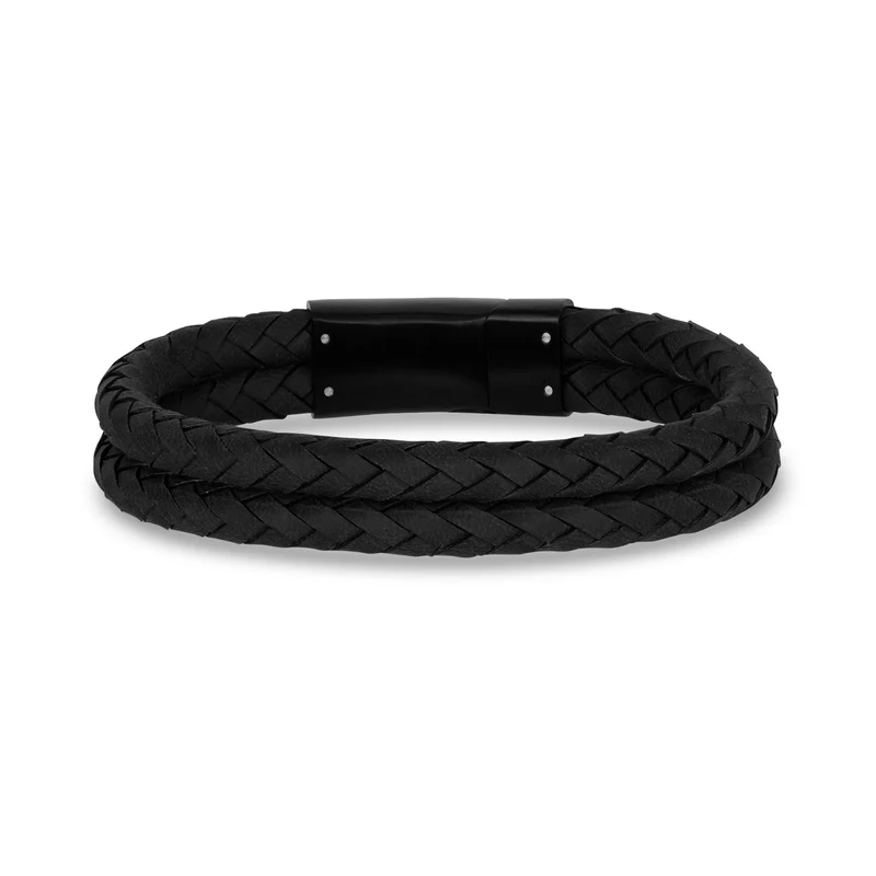 Bracelet en cuir double rangée