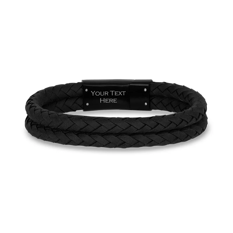 Bracelet en cuir double rangée