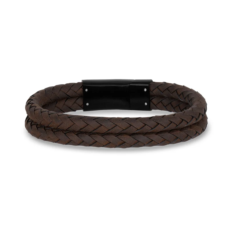 Bracelet en cuir double rangée