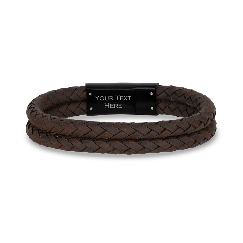 Bracelet en cuir double rangée
