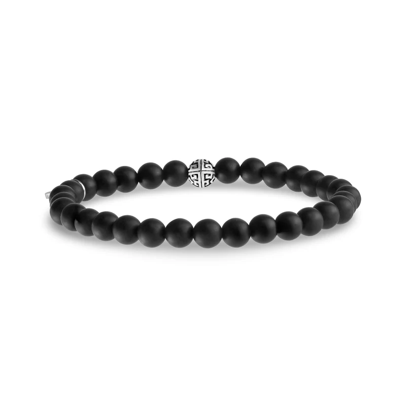 Bracelet de perles noir mat | 6MM