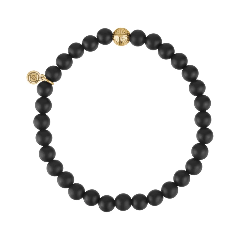 Bracelet de perles noir mat | 6MM