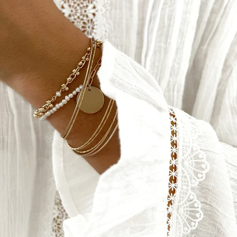 Bracelet "Inaya" plaqué or
