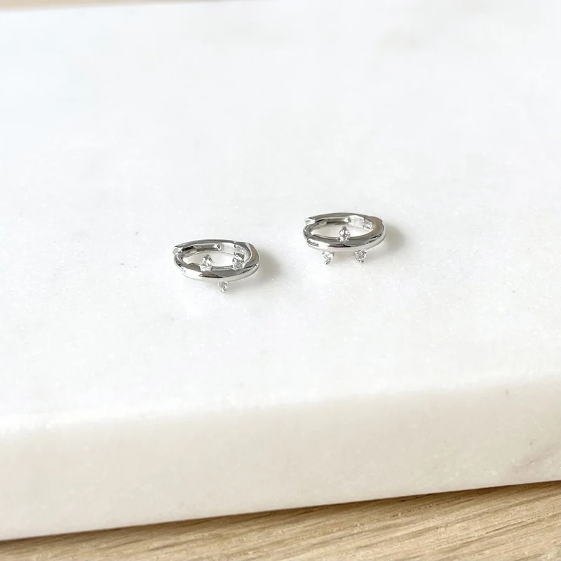 Mini créoles "Lyra" argent