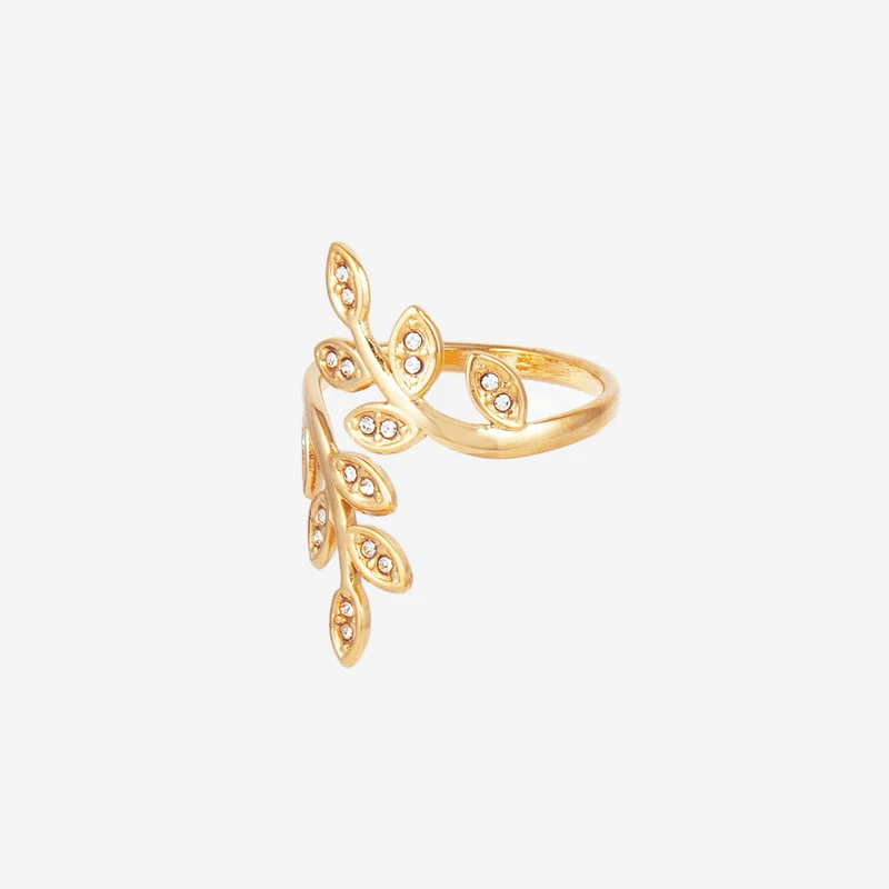 Bague Feuille strass