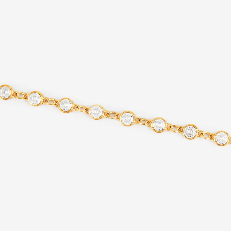 Bracelet en strass et chaîne