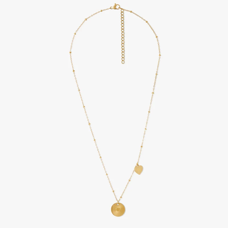 Collier double cœur Acier