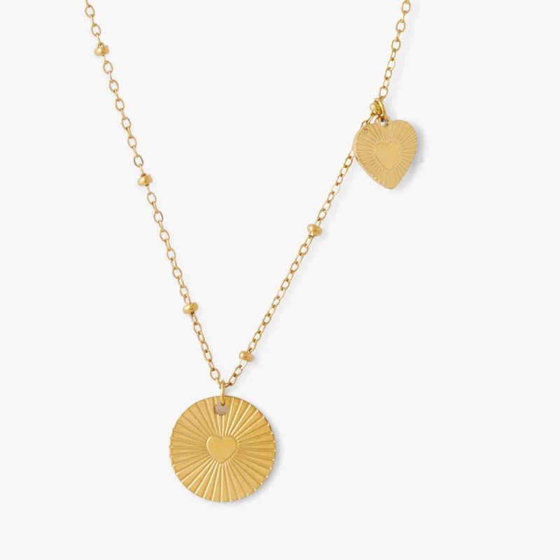 Collier double cœur Acier