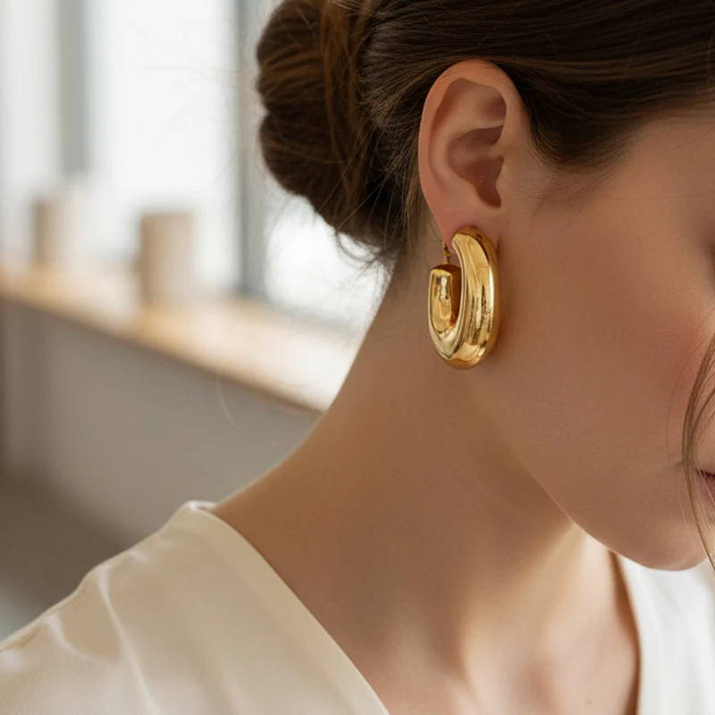 Boucles d'oreilles rondes épaisses