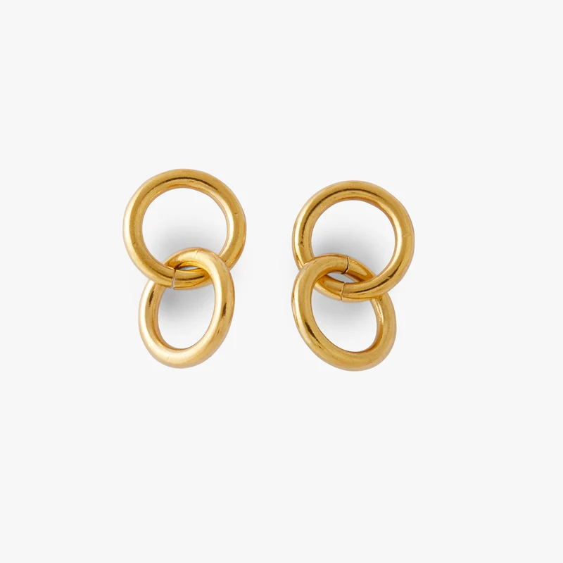 Boucles d'oreilles double anneaux Acier