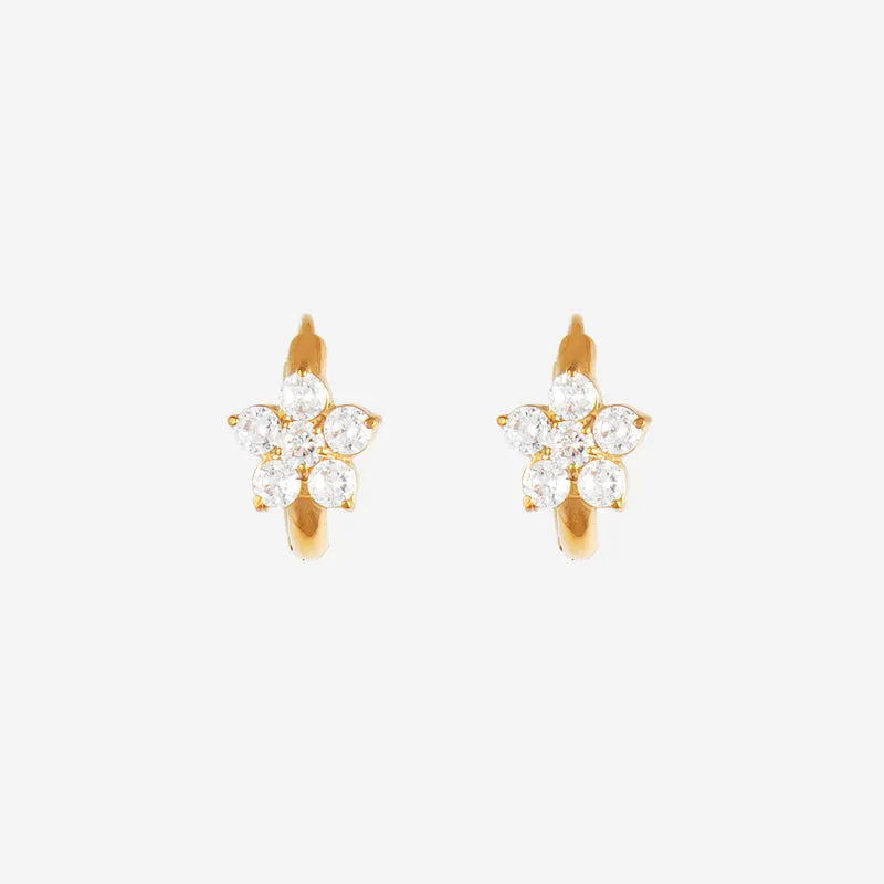 Boucles d'oreilles mini strass Fleur